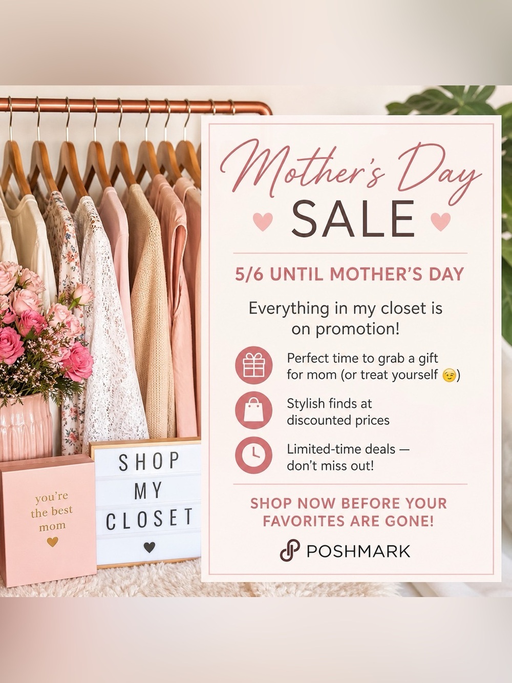 Mother's Day Closet Sale - Pink & Blush Clothing Rack